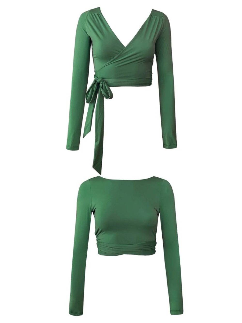 BAIIA EDEN GREEN LONG SLEEVE SWIM WRAP COVER UP TOP UPF50+